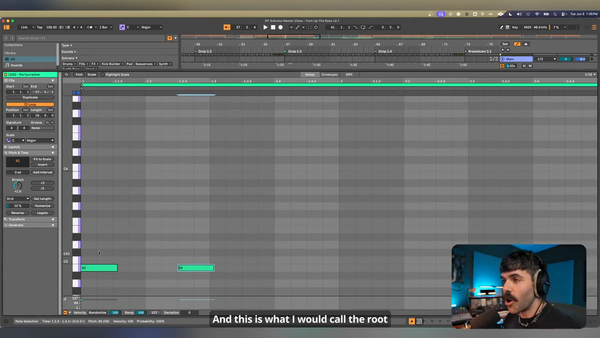Set the scale context for the Schranz synth palette in Ableton Live.