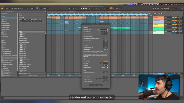 Export and check the complete master in Ableton Live.